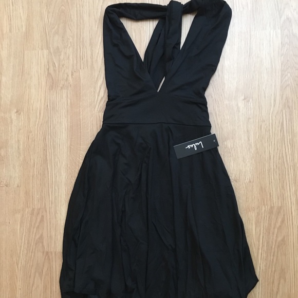 EYEFUL BLACK BACKLESS SKATER DRESS - Picture 2 of 3
